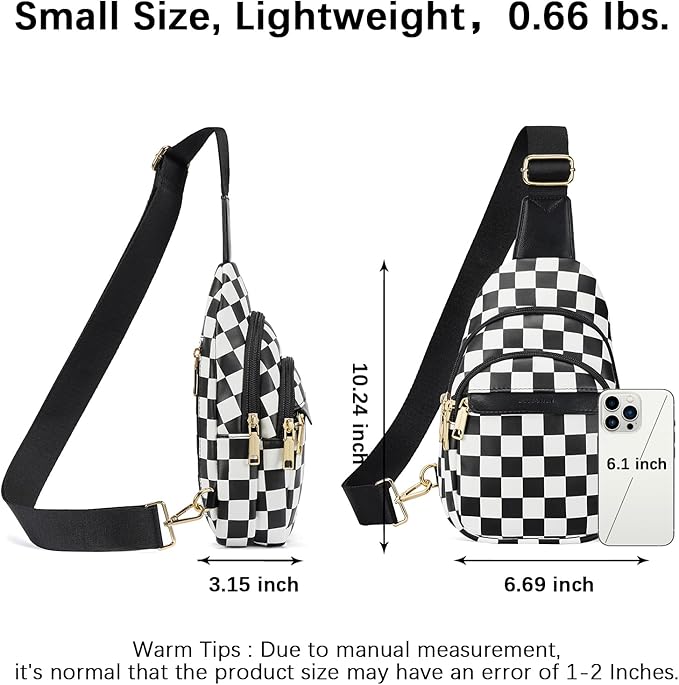 BOSTANTEN Small Sling Bag for Women Leather Crossbody Bags Fanny Pack Chest Bag for Travel