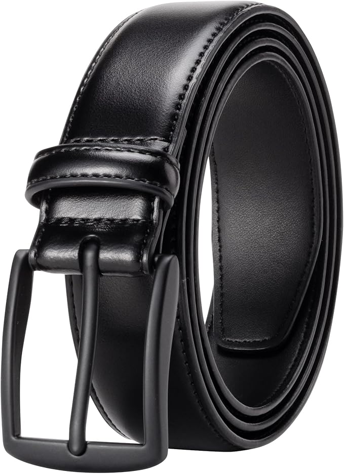 KM Legend Mens Leather Dress Belt for Work Business and Casual