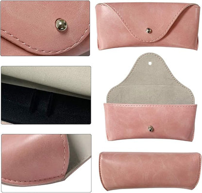LogHog Portable Leather Glasses Case,Flexible Sunglasses Pouch Slim Case for Women Men Horizontal Eyeglass Case