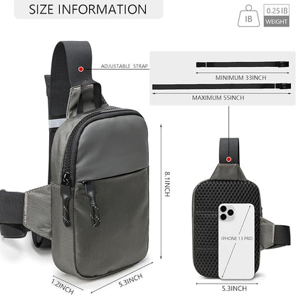 higouta Mini Sling Bag for Men Women, Small Crossbody Casual Utility Chest Phone Bag for Travel Workout