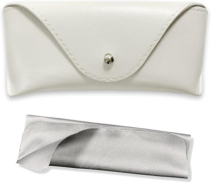 LogHog Portable Leather Glasses Case,Flexible Sunglasses Pouch Slim Case for Women Men Horizontal Eyeglass Case