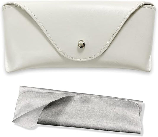 LogHog Portable Leather Glasses Case,Flexible Sunglasses Pouch Slim Case for Women Men Horizontal Eyeglass Case