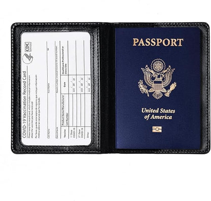 Honmein 2 Pcs Passport holders，Ultra Slim passport wallet，PU Leather Passport Cover for Women and Men