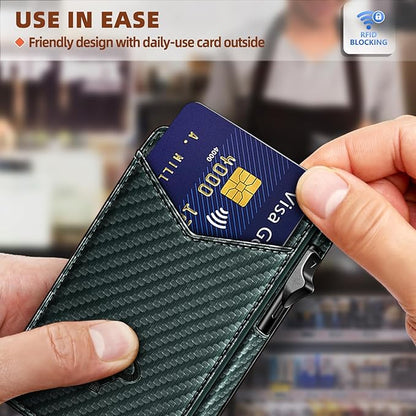 BULLIANT Men Wallet Gift Boxed,Slim Front Pocket Wallet Money Clip Card Holder 3.8"x2.7",Pop-up Access