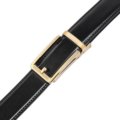 Founders & C Men's Leather Ratchet Comfort Click Belt Dress with Slide Buckle -Adjustable Trim to Fit