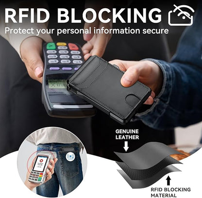 furid Smart Wallet For Men Slim: Rfid Minimalist Pop Up Wallets with Money Clip Metal Credit Card Holder - Gifts for Husband Father at Birthday Anniversary