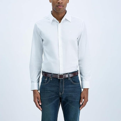 Calvin Klein Men's Leather Dress Belt - Sleek Modern Style for Business & Everyday Wear
