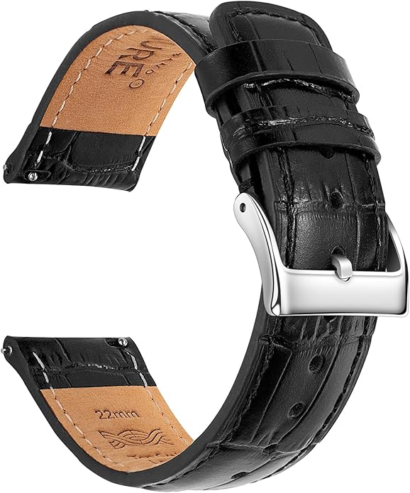 SEURE Quick Release Watch Band,Top Genuine Leather Watch Straps 19mm 20mm 21mm 22mm 24mm for Men and Women