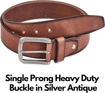 Real Full Grain Harness Cow Leather Belt for Men 38mm Width Casual Retro look Vintage style Handmade Valentine Gift