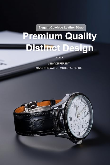 EACHE Croco Design Leather Watch Bands for Men Women,Quick Release Strap with Butterfly Deployment Buckle 18mm 19mm 20mm 21mm 22mm 23mm 24mm