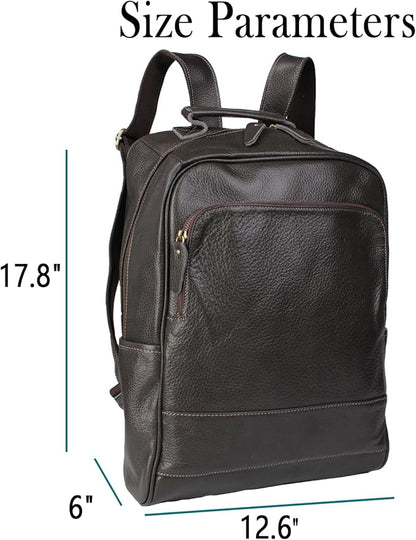 Full-Grain Leather Backpack for Men & Women, 16 Inch Laptop Bag Business Travel Backpack Minimalist Work Bag(8528- Gray)