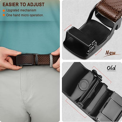 BULLIANT Men's Ratchet Belt Nontrimmable-Click Belt Adjustable for Men Gift Lightweight 1 3/8"