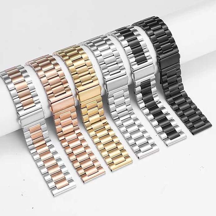 Quick Release Stainless Steel Watch Band Matte Brushed Metal Watchband 14mm 16mm 18mm 20mm 22mm 24mm Universal Solid Stainless Steel Metal Smartwatch Bracelet Replacement Band for Men Women