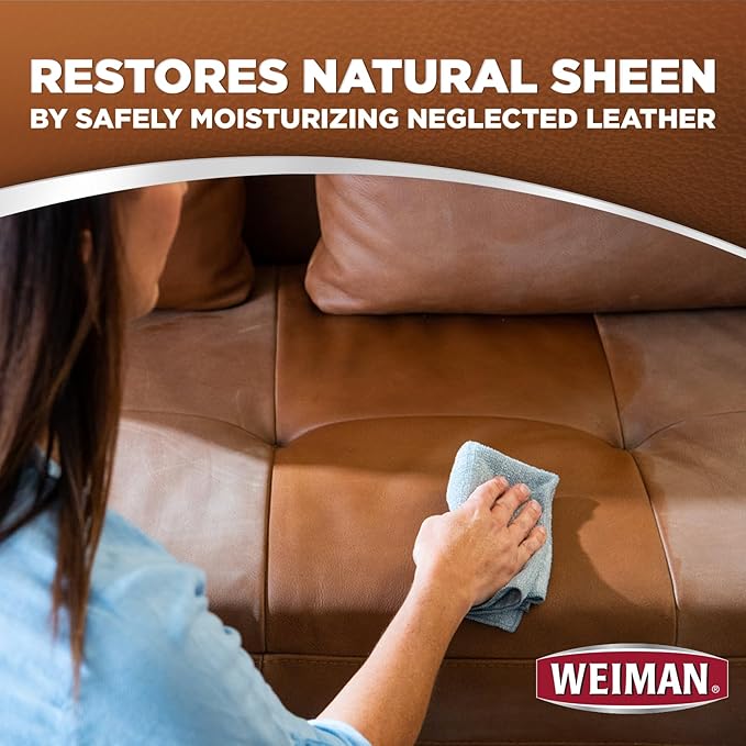Weiman Leather Cleaner Kit Leather Wipes (30 Count) and Microfiber Cloth - Clean and Condition Car Seats and Interior, Shoes, Couches and Other Leather Surfaces