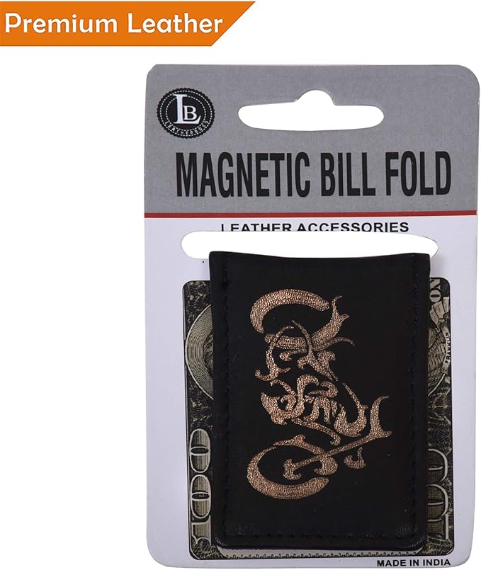 LB LEATHERBOSS Men's New Leather Strong Magnetic Money Clip