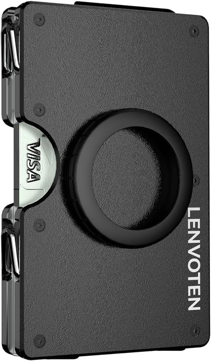 Upgraded Hinged Minimalist Wallet for Men | Slim Metal RFID Blocking Wallet | Credit Card Holder & Money Clip Holds 20 Cards | Premium Scratch-Resistant Finish | Ideal Gift for Men(AirTag Compatible)