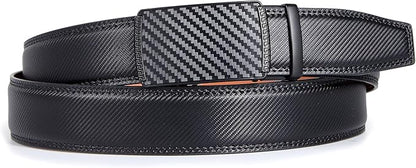 VATAN Men's Belt Leather Ratchet Belt for Men Dress Casual Every Day with Adjustable Buckle, Trim to Fit