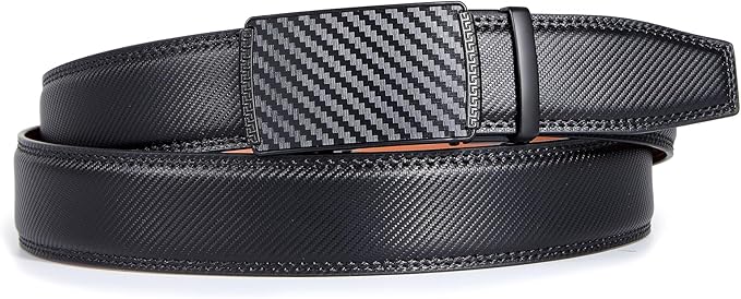 VATAN Men's Belt Leather Ratchet Belt for Men Dress Casual Every Day with Adjustable Buckle, Trim to Fit
