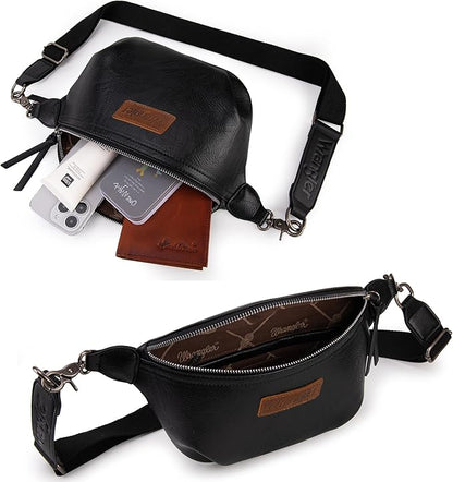Wrangler Crossbody Bags for Women Large Fanny Packs Bum Bag Travel Belt Bags Sling Purse