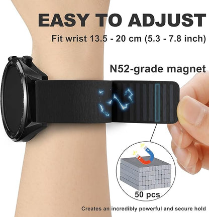 WOCCI Magnetic Watch Bands, Wood Grain Silicone, Quick Release, Compatible Watch Lug 20mm 22mm