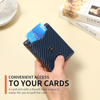 Money Clip Wallet for Men Slim Bifold Credit Card Holder Wallet Minimalist RFID Blocking Front Pocket Wallet