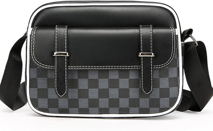 Crossbody Bag for Mens, Pu leather Cross Body Purse, Multi Pocket Shoulder Bag Messenger Bag for Travel Work Daily