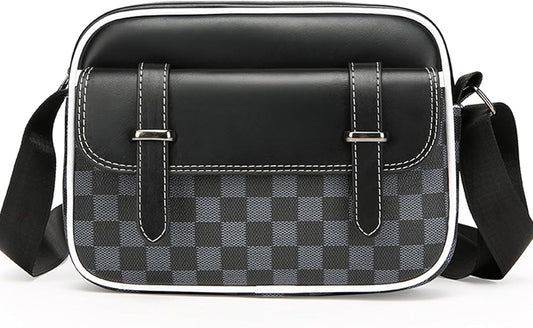 Crossbody Bag for Mens, Pu leather Cross Body Purse, Multi Pocket Shoulder Bag Messenger Bag for Travel Work Daily