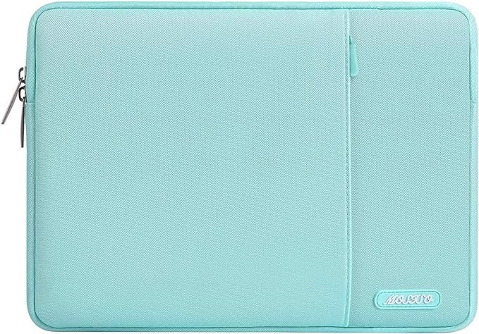MOSISO Laptop Case 13 inch, Laptop Sleeve Compatible with MacBook Neo/Air/Pro 13 inch with A18/M5/M4/M3/M2/M1 Chip 2026-2016, Polyester Vertical Computer Sleeve Bag with Pocket, Mint Blue