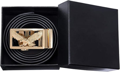 Barry.Wang Mens Belts Leather Ratchet Automatic Buckle Slide Click 1 3/8" Designer Dress Fashion Classic Casual Work Business