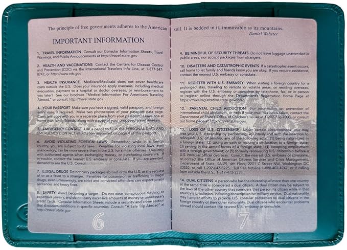 Teal Basic Genuine Leather RFID Passport Cover