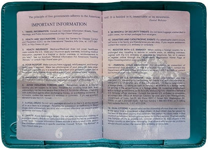 Teal Basic Genuine Leather RFID Passport Cover