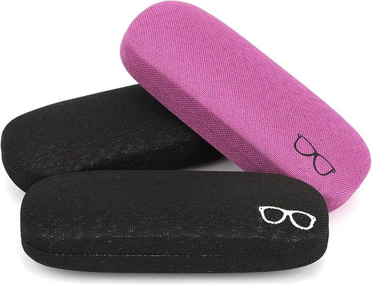 RayLove 3-Pack Hard Shell Eyeglasses Case Large Reading Glasses Hard Case