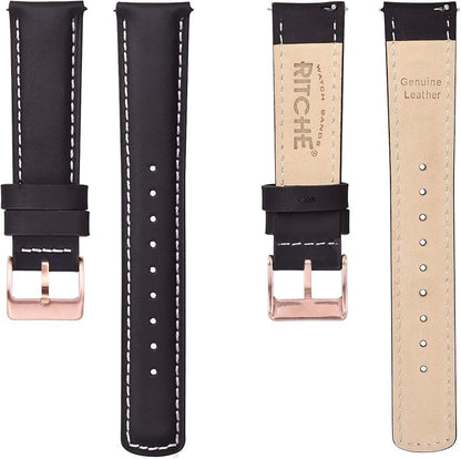 Ritche Christmas Gift Quick Release Leather Watch Bands Genuine Watch Straps for Men Women Top Grain Leather Watch Strap, White Elephant Gifts, Stocking Stuffers for Men, Father's Day gifts