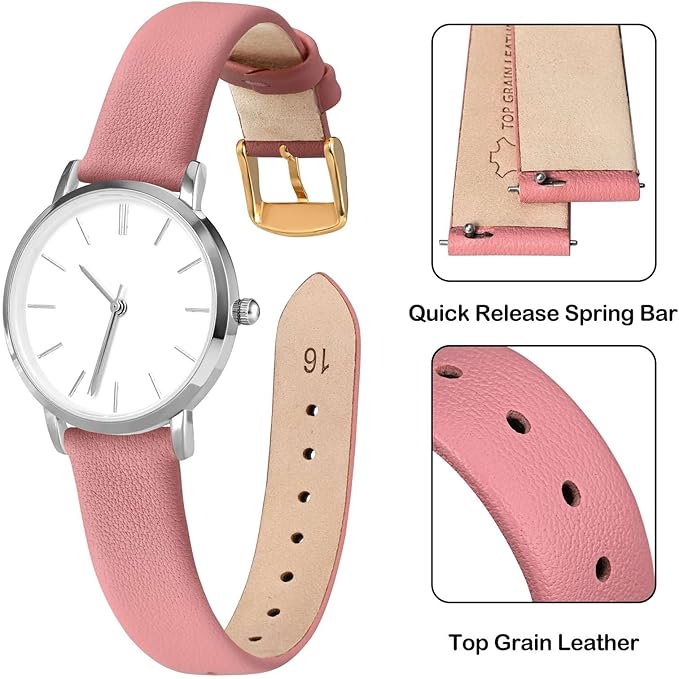 ANNEFIT Watch Bands for Men Women, Top Grain Leather Watch Strap with Quick Release, Band Width 12mm 13mm 14mm 16mm 18mm 20mm 22mm