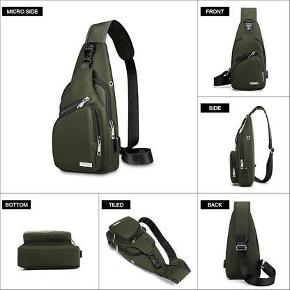 Waterproof Sling Bag Crossbody Backpack for Men Women Sling Backpack Hiking Daypack Multipurpose Cross Body Chest Bag
