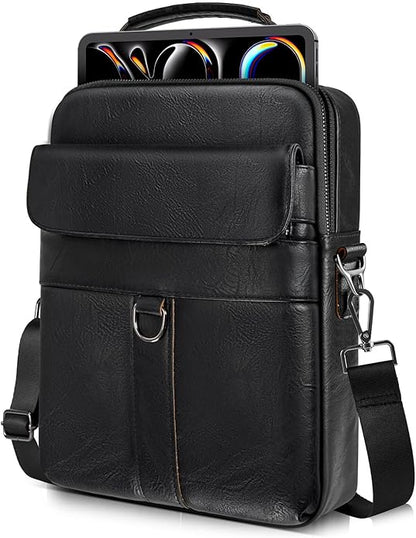 13 Inch Laptop Shoulder Bag Leather Carrying Case for Macbook Air 13" M5 M4 M3 M2 A3420 A3113 A2681/ MacBook Neo 13 A18 Pro