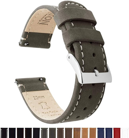 BARTON WATCH BANDS - Top Grain Leather Watch Bands Compatible with Apple Watch Models - 1, 2, 3, 4, 5, 6, 7, 8, 9, 10, SE, Ultra & Ultra 2
