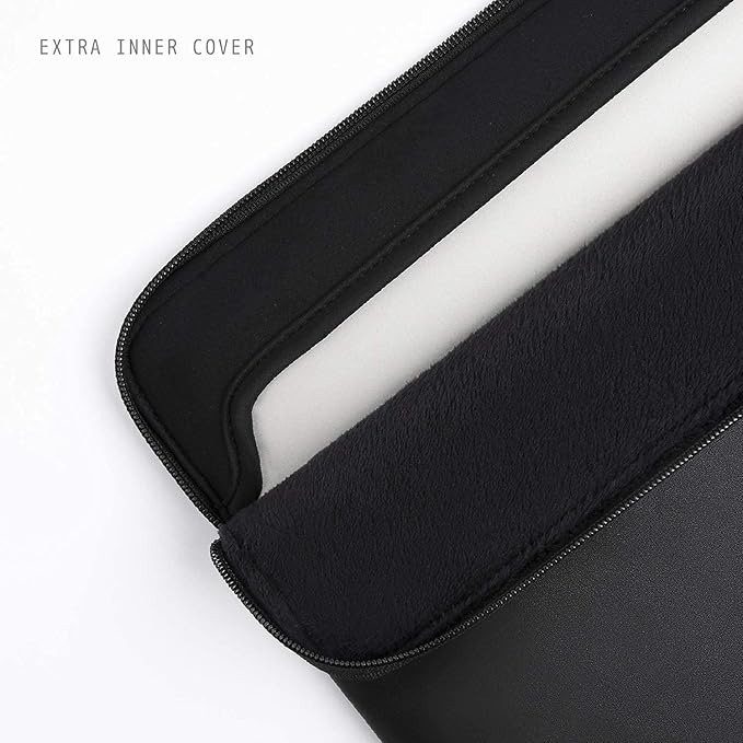 Comfyable Slim Laptop Sleeve Compatible with 13 Inch MacBook Air 13 in M5 M4 M3 M2, 13" MacBook Pro/Neo, PU Leather Bag Water-Resistant Cover Case, Black