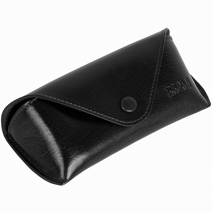 Time Resistance Leather Glasses Case - Hard Shell Leather Eyewear Holder – Sunglasses Case Handmade in Italy