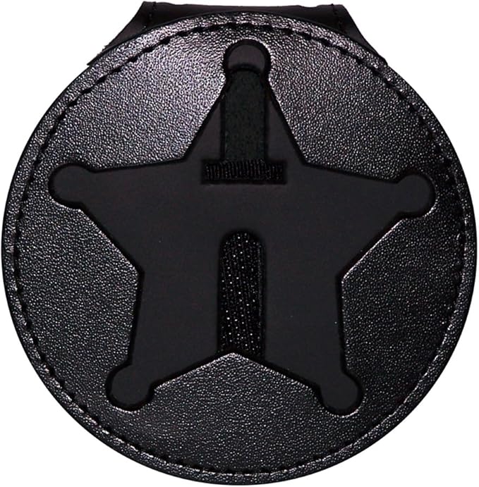 Perfect Fit Shield Wallets Florida Sheriff Five-Point Star Badge Holder (Black, Cutout PF185, 2.7 inches Tall)