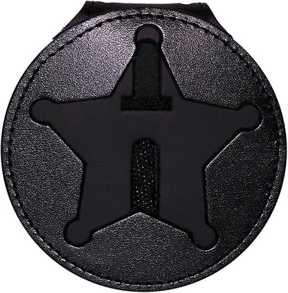Perfect Fit Shield Wallets Florida Sheriff Five-Point Star Badge Holder (Black, Cutout PF185, 2.7 inches Tall)