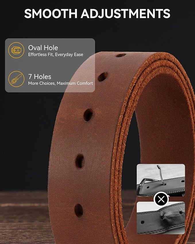 CHAOREN Full Grain Leather Belt for Men, Work Belts for Men Heavy Duty, Daily Wear for Jeans Pants