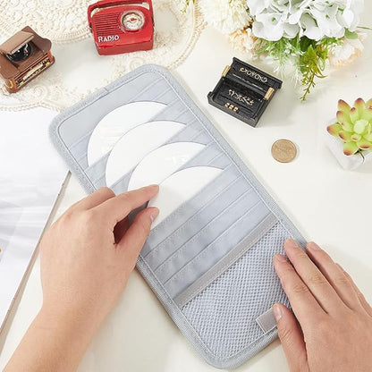CREATCABIN Gray Sun Visor CD Case Holder for Car Vehicle Visor Storage Organizer with 12 DVD Storage Sleeves 1 Mesh Pocket 1 Pen Holder and Elastic Strap Multi-Function Sun Organizer 12.6x6Inch