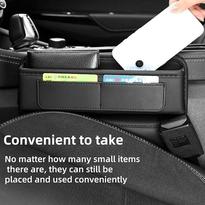2 Pack Premium Car Seat Gap Filler Organizer - Universal Storage Box with Card Slots for Phones/Keys/Glasses, Fits Cars, SUVs & Trucks (Coffee-colored)