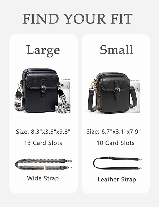 Crossbody Bag for Women Men, Vegan Leather Anti-Theft Messenger Shoulder Bag, Vintage Cross Body Purse with Card Slots
