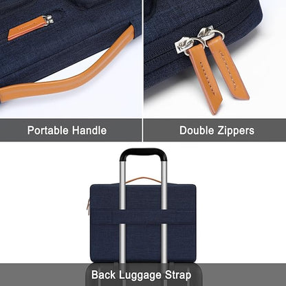 MOSISO 360 Protective Laptop Case 16 inch, 15-15.6 inch Laptop Sleeve Compatible with MacBook Pro 16, HP Acer Dell Lenovo ASUS, Side Open Carrying Case with 4 Zipper Pockets&Handle, Navy Blue