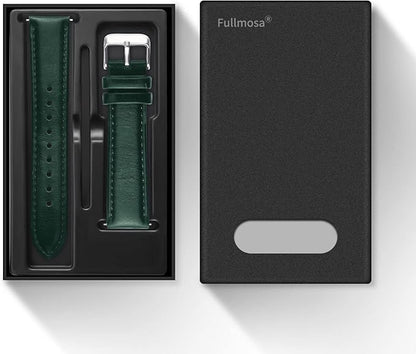 Fullmosa Watch Band, Quick Release Leather Watch Strap for Men Women, Replacement Bands Width 12mm 14mm 16mm 18mm 19mm 20mm 21mm 22mm 24mm