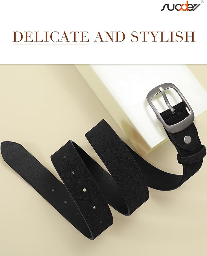 SUOSDEY Women Belts For Jeans Dresses Pants Ladies Leather Waist Belt with Elegant Buckle, Width 1.3"