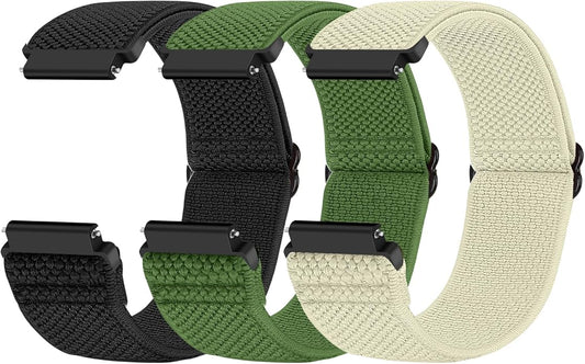 Compatible with 16mm 18mm 19mm 20mm 22mm 24mm Watch Bands Quick Release Replacement Wristband,Adjustable Stretchy Nylon Solo Loop Straps Fabric Braided Sport Elastic Bands for Men Women