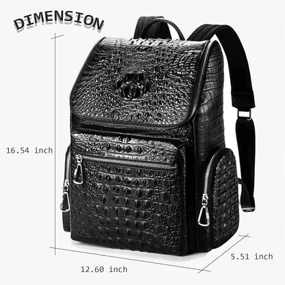 boshiho Real Leather Laptop Backpack Fashion Travel Bag Daypack for Men (L - Metal Zipper Pull)